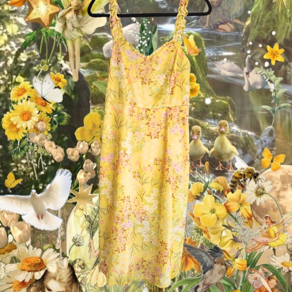 Charlotte Russe Yellow and Pink Floral Dress